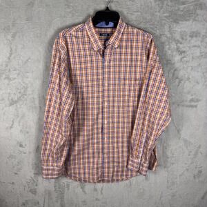 Izod Shirt Mens Large Plaid Button Down Long Sleeve‎ Casual Cotton Blend
